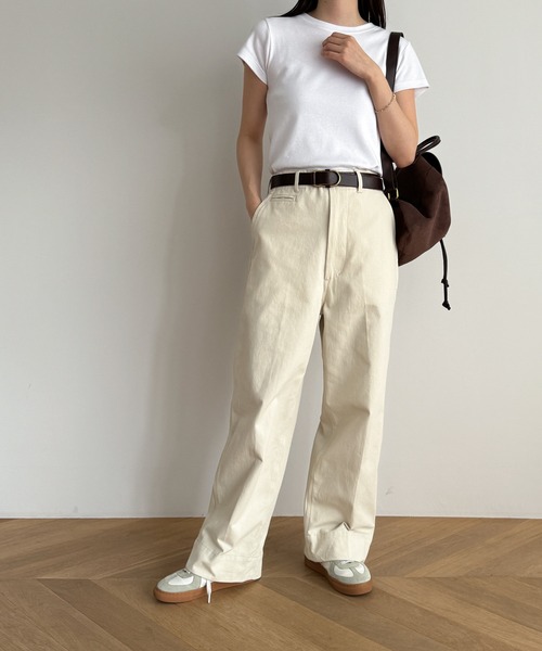 CANAL JEAN(キャナルジーン)の「RCW BLUE LABEL コットンルーズストレートチノパンツ(チノパンツ・レディース・ベージュ/サンドベージュ・SMALL/X-SMALL/X-LARGE/LARGE/MEDIUM)」の11枚目の写真