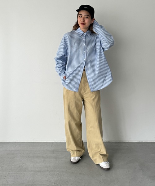 CANAL JEAN(キャナルジーン)の「RCW BLUE LABEL コットンルーズストレートチノパンツ(チノパンツ・レディース・ベージュ/サンドベージュ・SMALL/X-SMALL/X-LARGE/LARGE/MEDIUM)」の7枚目の写真
