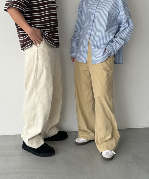 CANAL JEAN(キャナルジーン)の「RCW BLUE LABEL コットンルーズストレートチノパンツ(チノパンツ・レディース・ベージュ/サンドベージュ・SMALL/X-SMALL/X-LARGE/LARGE/MEDIUM)」の12枚目の写真