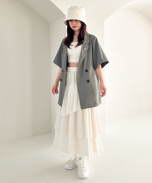 Heather（ヘザー）の「シアーイレヘムロングスカート 109080（スカート