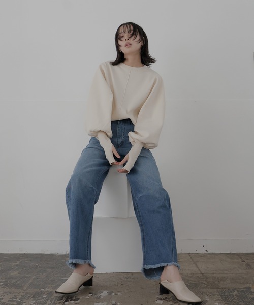 LIAN（リアン）の「カーブデニムパンツ（デニムパンツ・レディース・オフホワイト/ブルー系/ブルー/ブラック・SMALL/MEDIUM）」の21枚目の写真