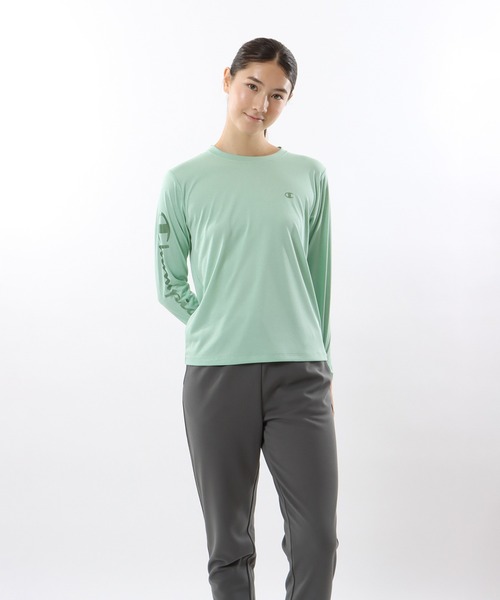 Champion(チャンピオン)の「【Champion/チャンピオン】レディース スポーツ ロングスリーブTシャツ(Tシャツ/カットソー・レディース・ブラック/グリーン/ホワイト/オレンジ・LARGE/MEDIUM)」の3枚目の写真