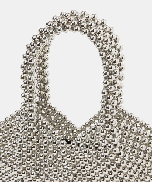 FOREVER 21(フォーエバー トゥエンティーワン)の「ビーズハートバッグ(ハンドバッグ・レディース・シルバー・FREE)」の5枚目の写真