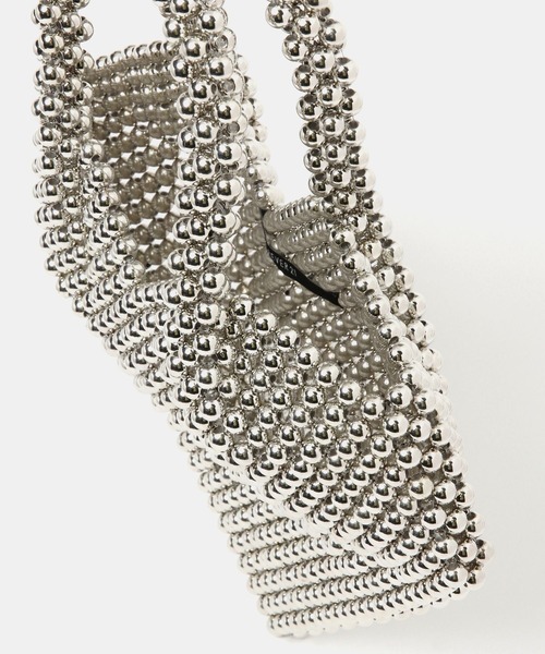 FOREVER 21(フォーエバー トゥエンティーワン)の「ビーズハートバッグ(ハンドバッグ・レディース・シルバー・FREE)」の7枚目の写真