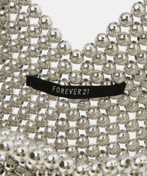 FOREVER 21(フォーエバー トゥエンティーワン)の「ビーズハートバッグ(ハンドバッグ・レディース・シルバー・FREE)」の2枚目の写真