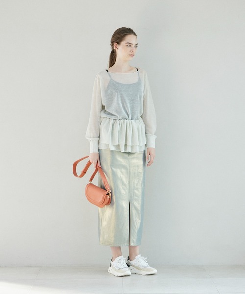 INED CLARO（イネドクラロ）の「シアーニットプルオーバー（ニット/セーター・レディース・グレー/ブラック・フリー）」の12枚目の写真