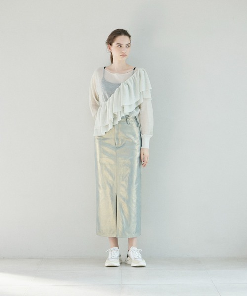 INED CLARO（イネドクラロ）の「シアーニットプルオーバー（ニット/セーター・レディース・グレー/ブラック・フリー）」の4枚目の写真