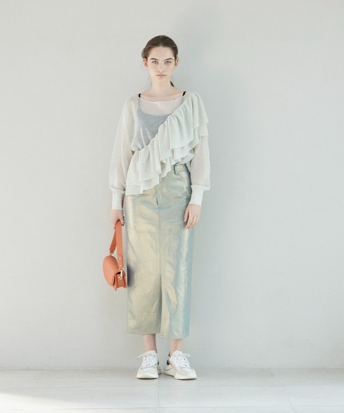 INED CLARO（イネドクラロ）の「シアーニットプルオーバー（ニット/セーター・レディース・グレー/ブラック・フリー）」の17枚目の写真