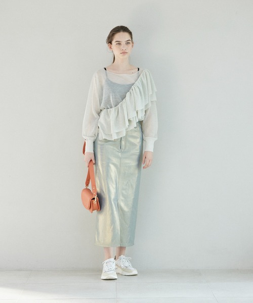 INED CLARO（イネドクラロ）の「シアーニットプルオーバー（ニット/セーター・レディース・グレー/ブラック・フリー）」の20枚目の写真