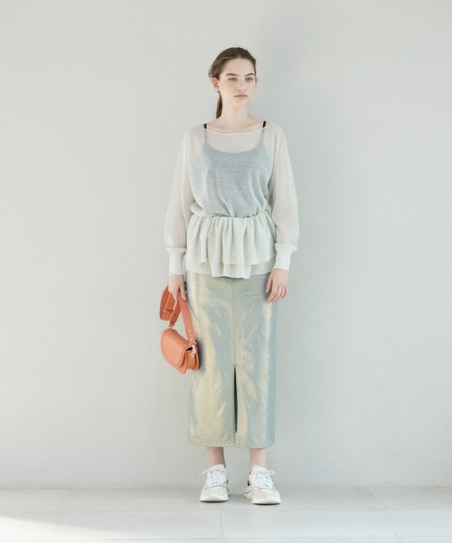 INED CLARO（イネドクラロ）の「シアーニットプルオーバー（ニット/セーター・レディース・グレー/ブラック・フリー）」の21枚目の写真