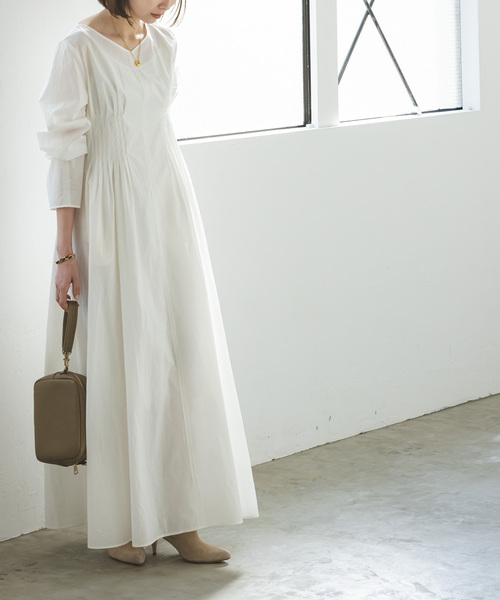 Noble（ノーブル）の「サイドタックシアーワンピース（ワンピース・レディース・ホワイト/ネイビー・36/38）」の17枚目の写真