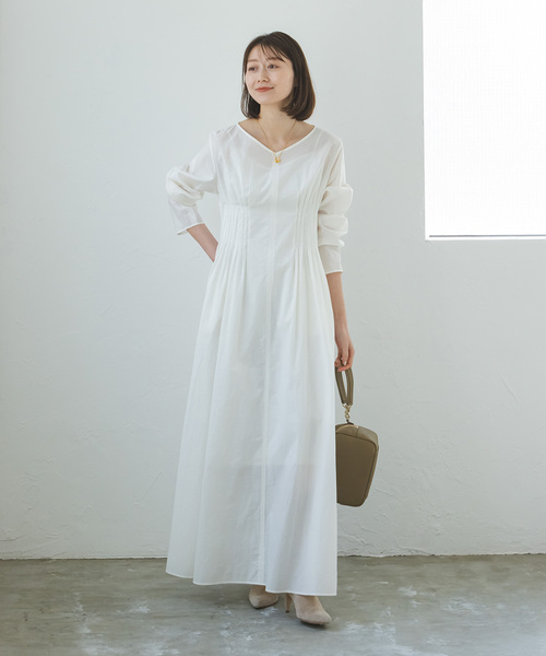 タックシアーワンピース ANZU pinueタックシアーワンピース あんず