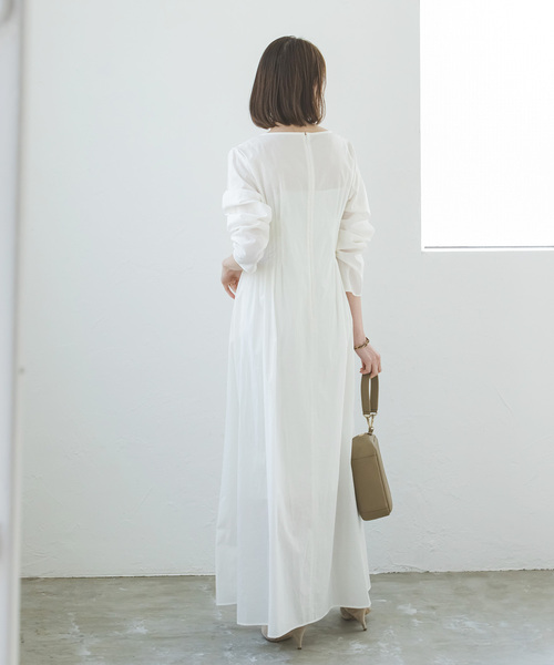 Noble（ノーブル）の「サイドタックシアーワンピース（ワンピース・レディース・ホワイト/ネイビー・36/38）」の13枚目の写真