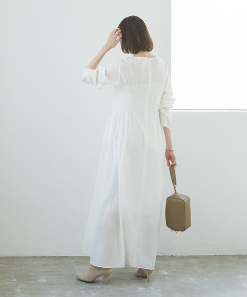 Noble（ノーブル）の「サイドタックシアーワンピース（ワンピース・レディース・ホワイト/ネイビー・36/38）」の21枚目の写真