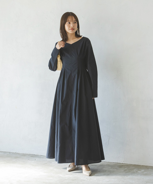 Noble（ノーブル）の「サイドタックシアーワンピース（ワンピース・レディース・ホワイト/ネイビー・36/38）」の20枚目の写真