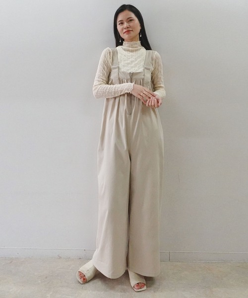 CORNERS（コーナーズ）の「フロントZIPサロペット（サロペット/オーバーオール・レディース・チャコールグレー/ブラック/ベージュ系その他・M）」の4枚目の写真