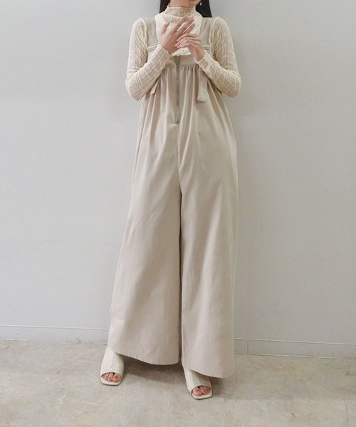 CORNERS（コーナーズ）の「フロントZIPサロペット（サロペット/オーバーオール・レディース・チャコールグレー/ブラック/ベージュ系その他・M）」の5枚目の写真