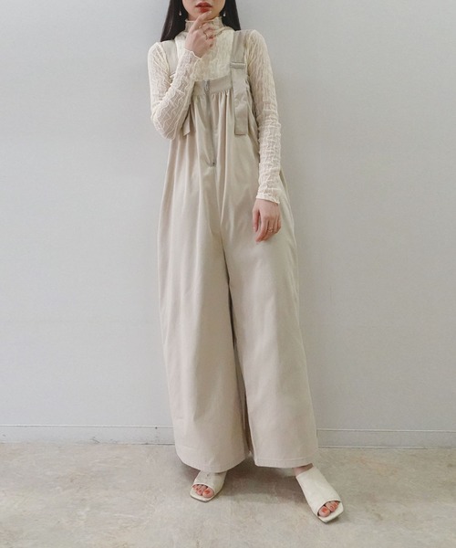 CORNERS（コーナーズ）の「フロントZIPサロペット（サロペット/オーバーオール・レディース・チャコールグレー/ブラック/ベージュ系その他・M）」の6枚目の写真