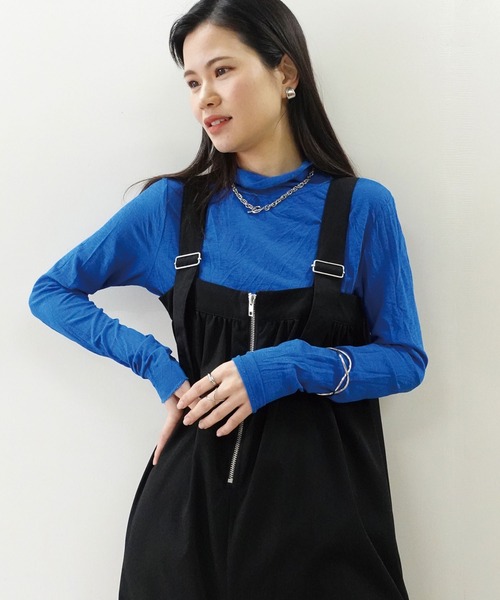 CORNERS（コーナーズ）の「フロントZIPサロペット（サロペット/オーバーオール・レディース・チャコールグレー/ブラック/ベージュ系その他・M）」の12枚目の写真