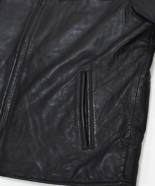 Guess（ゲス）の「【ヴィンテージ古着】90's GUESS/ゲス シングルライダース レザージャケット 中綿入り（ライダースジャケット・メンズ・ブラック・MEDIUM）」の8枚目の写真