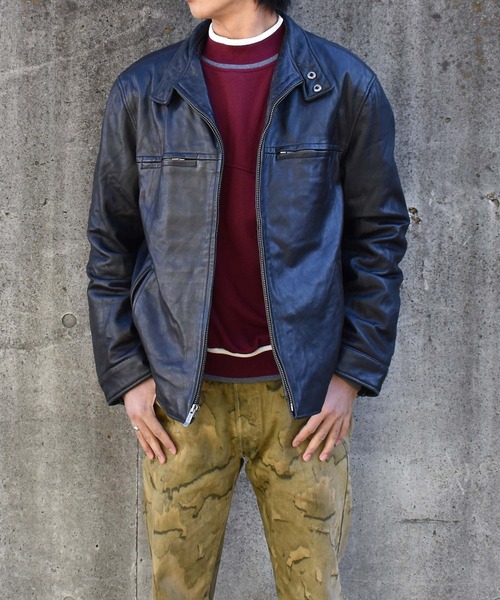 Guess（ゲス）の「【ヴィンテージ古着】90's GUESS/ゲス シングルライダース レザージャケット 中綿入り（ライダースジャケット・メンズ・ブラック・MEDIUM）」の18枚目の写真