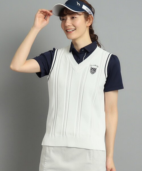 adabat（アダバット）の「◆【手洗い可】Vネック ニットベスト（ベスト・レディース・ネイビー/ホワイト・38/40/42）」の3枚目の写真