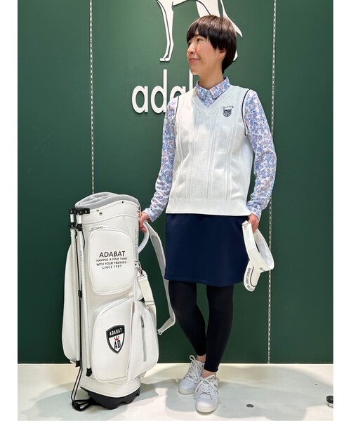 adabat（アダバット）の「◆【手洗い可】Vネック ニットベスト（ベスト・レディース・ネイビー/ホワイト・38/40/42）」の6枚目の写真