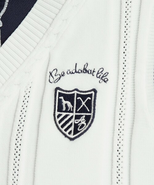 adabat（アダバット）の「◆【手洗い可】Vネック ニットベスト（ベスト・レディース・ネイビー/ホワイト・38/40/42）」の8枚目の写真