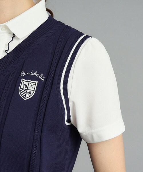 adabat（アダバット）の「◆【手洗い可】Vネック ニットベスト（ベスト・レディース・ネイビー/ホワイト・38/40/42）」の19枚目の写真