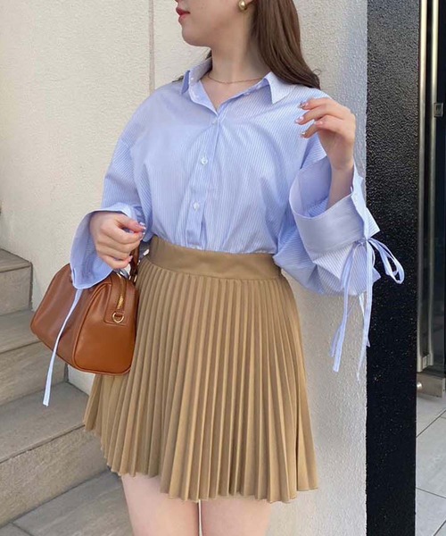 one after another NICE CLAUP(ワンアフターアナザーナイスクラップ)の「袖リボンシャツ/WEB限定(シャツ/ブラウス・レディース・ブラック/イエロー/オフホワイト/ブルー/ホワイト系その他/ピンク系その他/イエロー系その他・FREE)」の8枚目の写真