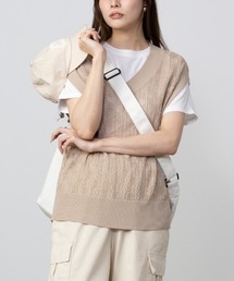 NAVY 透かしシアーVネックベスト+インナーTシャツセット アンサンブル