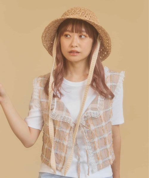 kaorinomori（カオリノモリ）の「kaorinomori ローハット フルー / カオリノモリ（ハット・レディース・ベージュ/ピンク/ブラウン・M/57.5cm）」の15枚目の写真