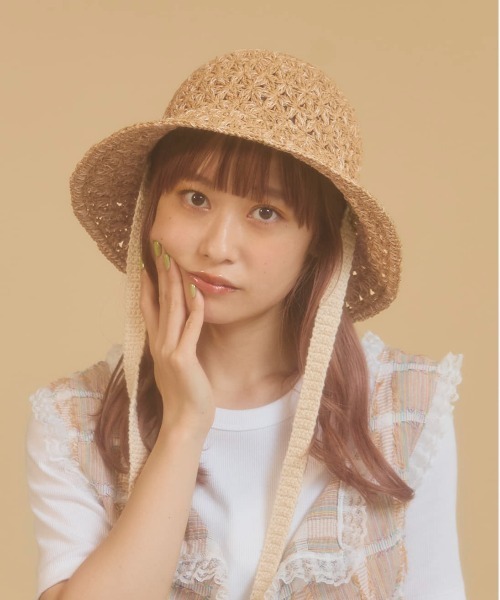 kaorinomori（カオリノモリ）の「kaorinomori ローハット フルー / カオリノモリ（ハット・レディース・ベージュ/ピンク/ブラウン・M/57.5cm）」の11枚目の写真