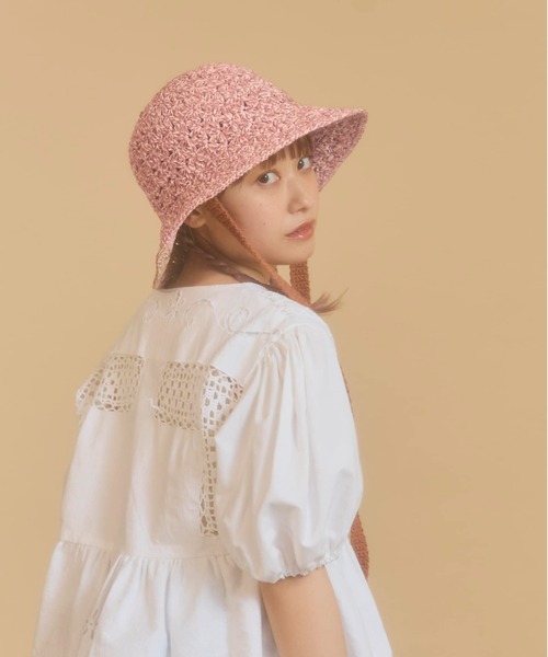 kaorinomori（カオリノモリ）の「kaorinomori ローハット フルー / カオリノモリ（ハット・レディース・ベージュ/ピンク/ブラウン・M/57.5cm）」の5枚目の写真