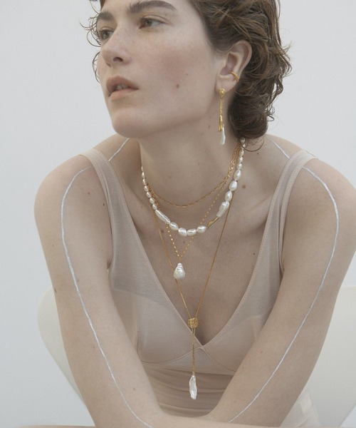 [ancient] スゥイング パール シングル ピアス