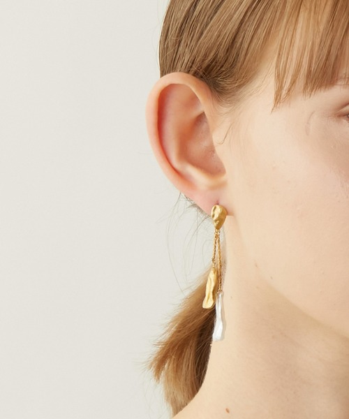 [ancient] スゥイング パール シングル ピアス