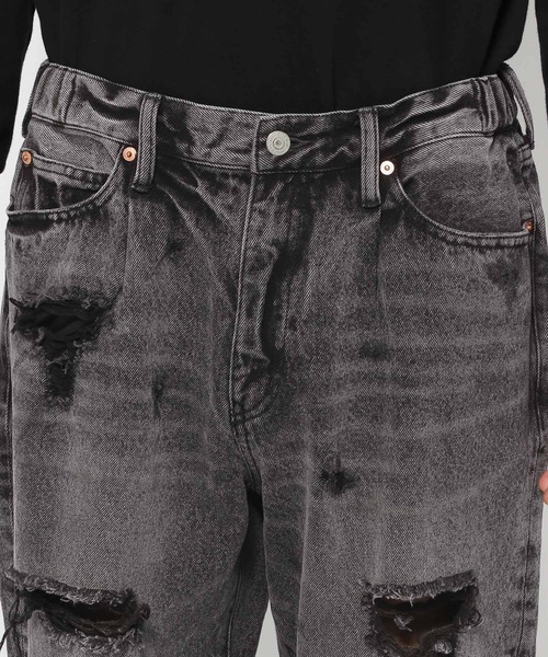 RAGEBLUE（レイジブルー）の「ダメージルーズフィットストレートデニムパンツ（デニムパンツ・メンズ・グレー/ブルー・MEDIUM/LARGE）」の8枚目の写真