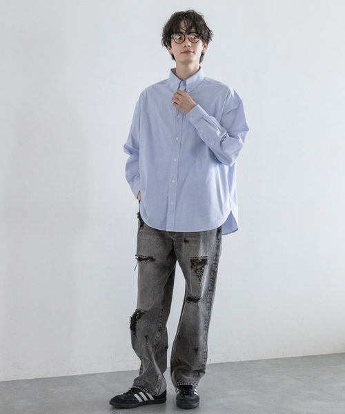 RAGEBLUE（レイジブルー）の「ダメージルーズフィットストレートデニムパンツ（デニムパンツ・メンズ・グレー/ブルー・MEDIUM/LARGE）」の14枚目の写真