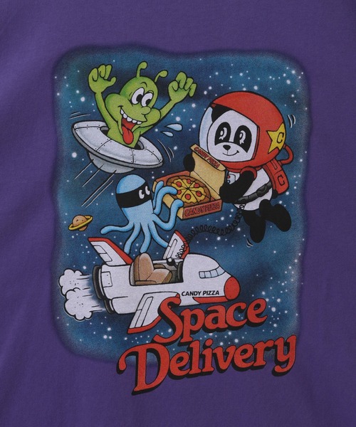 Candy Stripper(キャンディストリッパー)の「SPACE DELIVERY BIG BIG Tシャツ(Tシャツ/カットソー・レディース・オフホワイト/ブラック/パープル・2)」の10枚目の写真
