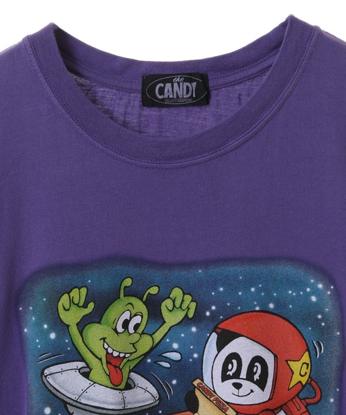 Candy Stripper(キャンディストリッパー)の「SPACE DELIVERY BIG BIG Tシャツ(Tシャツ/カットソー・レディース・オフホワイト/ブラック/パープル・2)」の7枚目の写真