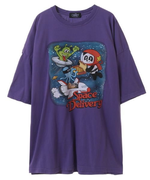 Candy Stripper(キャンディストリッパー)の「SPACE DELIVERY BIG BIG Tシャツ(Tシャツ/カットソー・レディース・オフホワイト/ブラック/パープル・2)」の15枚目の写真