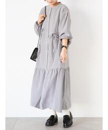 ehka sopo | ストライプティアードワンピース(ワンピース)