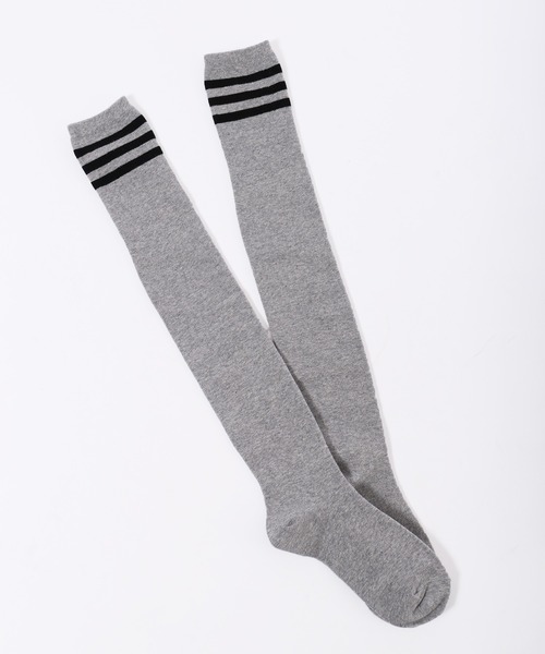 PHILLY（フィリー）の「【PHILLY】ラインニーハイソックス（ソックス/靴下・レディース・ホワイト/ブラック/グレー・FREE）」の6枚目の写真