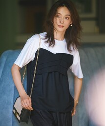 23区 L（ニジュウサンクオオキイサイズ）の「【WEB限定カラーあり/洗える】スムースデザイン コンビ カットソー（Tシャツ/カットソー）」