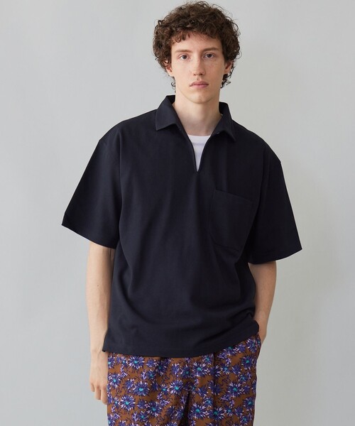 UNFILO(アンフィーロ)の「PLAX カノコ ポロシャツ(Tシャツ/カットソー・メンズ・スモーキーグリーン系/ネイビー系・SMALL/MEDIUM/LARGE/X-LARGE)」の2枚目の写真