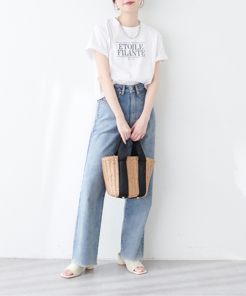 natural couture（ナチュラルクチュール）の「プリントロゴT（Tシャツ/カットソー・レディース・ブルー/オフホワイト/ピンク/ネイビー・FREE）」の21枚目の写真