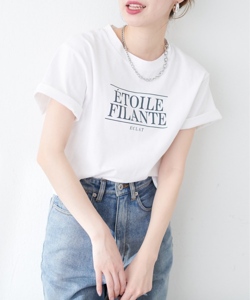natural couture（ナチュラルクチュール）の「プリントロゴT（Tシャツ/カットソー・レディース・ブルー/オフホワイト/ピンク/ネイビー・FREE）」の20枚目の写真