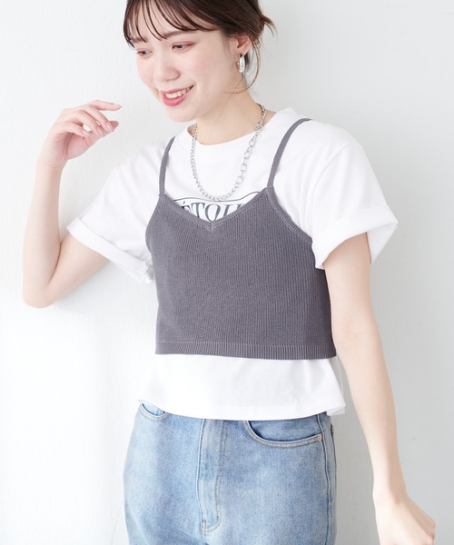 natural couture（ナチュラルクチュール）の「プリントロゴT（Tシャツ/カットソー・レディース・ブルー/オフホワイト/ピンク/ネイビー・FREE）」の22枚目の写真