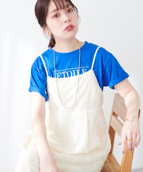 natural couture（ナチュラルクチュール）の「プリントロゴT（Tシャツ/カットソー・レディース・ブルー/オフホワイト/ピンク/ネイビー・FREE）」の12枚目の写真