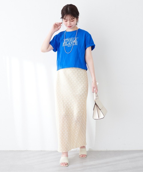 natural couture（ナチュラルクチュール）の「プリントロゴT（Tシャツ/カットソー・レディース・ブルー/オフホワイト/ピンク/ネイビー・FREE）」の17枚目の写真